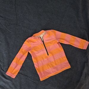 Kids Swim Rash Guard - Pink and Orange Stripes